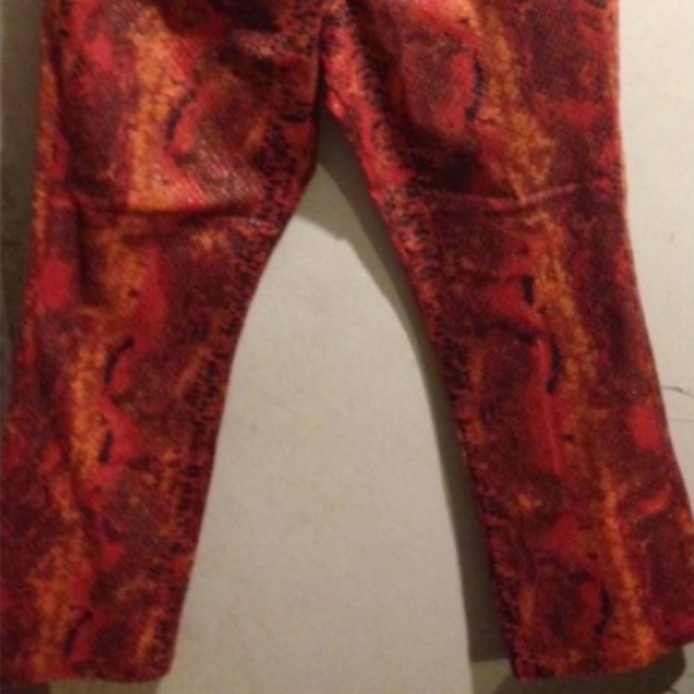 Faux Red/Burnt Orange  Snake Skin Plus Size Jeans - Picture 5 of 8